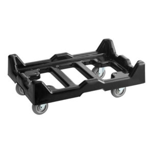 EZ Flex black athletic mat cart with four swivel casters for transporting rolled athletic mats